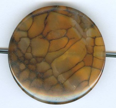 1 35mm Brown Scale Agate Coin Bead