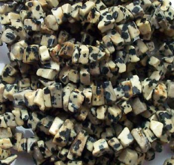 36 inch strand of Dalmatian Jasper Chips