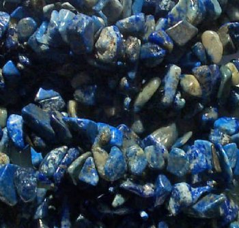 36 inch strand of Denim Lapis Chips