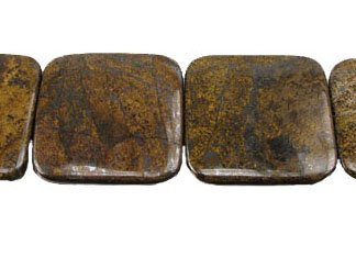 1, 35x35x7mm Bronzite Flat Square Bead
