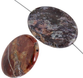 1, 40x30x7mm Rainbow Agate Flat Oval Bead