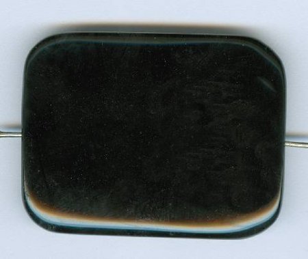 1 40x30mm Flat Rectangle Black Onyx Bead