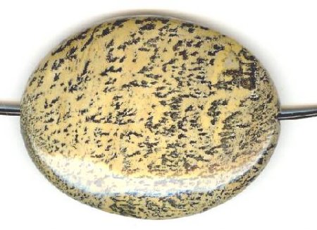 1 40x30mm Artistic Stone Jasper Flat Oval Bead
