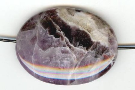 1 40x30mm Dogtooth Amethyst Flat Oval Bead