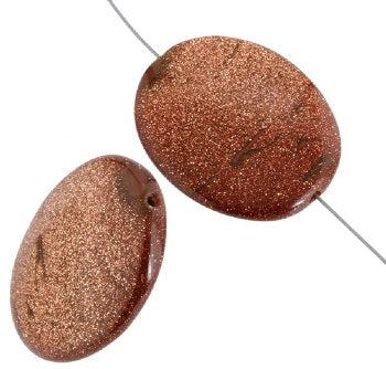 1 40x30mm Goldstone Flat Oval Bead