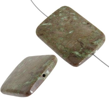 1, 40x30mm Snakeskin Jasper Flat Rectangle Bead