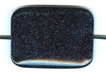 1 40x30mm Flat Rectangle Blue Stone Bead