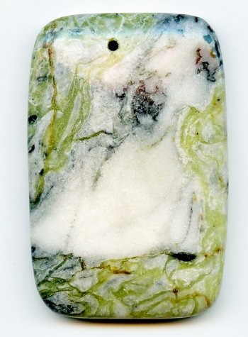 1 46x30mm Green Earth Jasper Rectangle Pendant