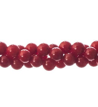 16 inch strand of 4mm Round Dyed Bamboo Coral Beads