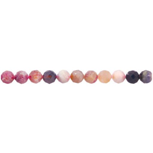 15 inch strand of 4 to 4.5mm Round Faceted Tourmaline Beads
