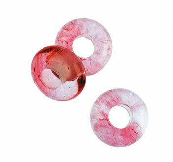 2, 4x10mm Large Hole Boho Rondelle Cherry Quartz Beads