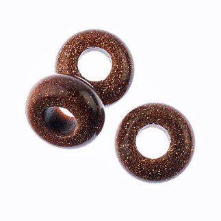 2, 4x10mm Large Hole Boho Rondelle Gold Stone Beads
