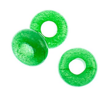 2, 4x10mm Large Hole Boho Rondelle Green Jade Beads