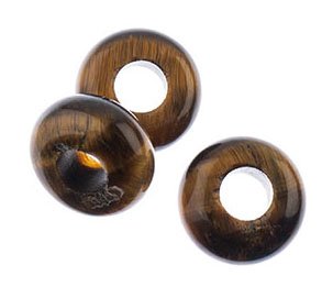 2, 4x10mm Large Hole Boho Rondelle Tiger Eye Beads