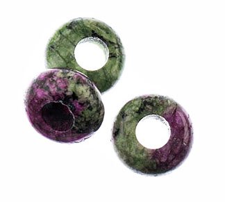 2, 4x10mm Large Hole Boho Rondelle Epidote Beads