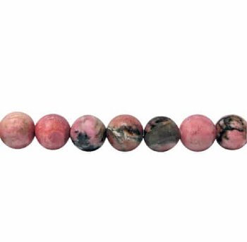 15 inch strand of 6mm Round Rhodonite Beads
