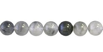 15.5 inch strand of 8mm Round Grey Quartz Beads