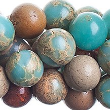 16 inch strand of 6mm Round Aqua Terra Jasper Beads
