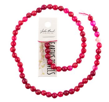 16 inch strand of 6mm Faceted Round Rose Pink Agate Beads