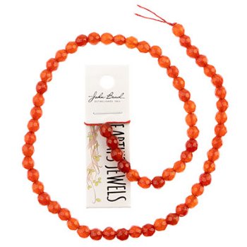 16 inch strand of 6mm Faceted Round Red Agate Beads