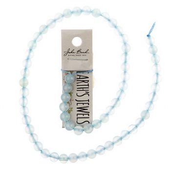 16 inch strand of 6mm Round Light Blue Agate Beads