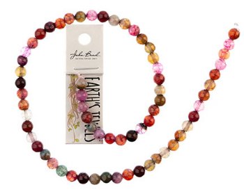 16 inch strand of 6mm Round Multicolor Agate Beads