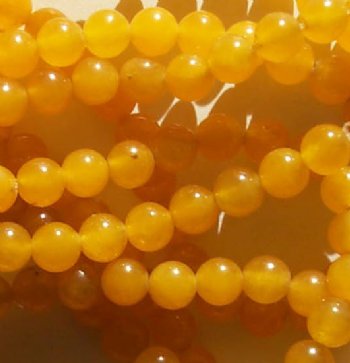 16 inch strand of 6mm Round Honey Jade Beads
