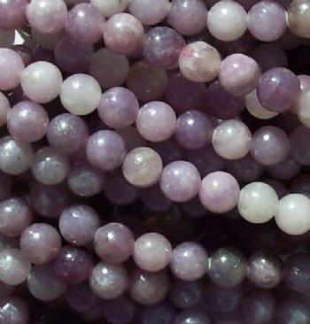 16 Inch Strand of 6mm Round Lilac Stone Beads