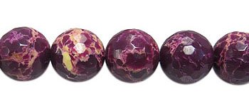 16 inch strand of 6mm Faceted Purple Imperial Jasper Beads
