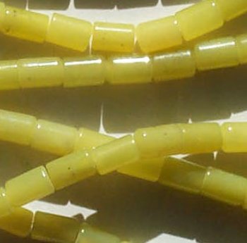 16 Inch strand 6x4mm Butter Jade Tube / Cylinder Beads