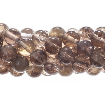 15.5 inch strand of 7mm Round Smoky Quartz Beads