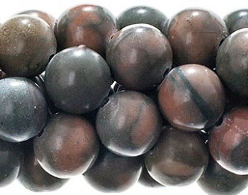 16 inch strand of 8mm Round Dark Brown Jasper Beads