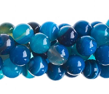 16 inch strand of 8mm Blue Agate Round Beads
