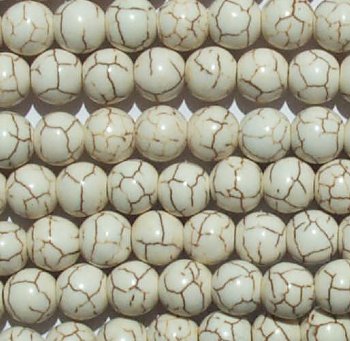16 inch strand of 8mm Round Cream Howlite Beads