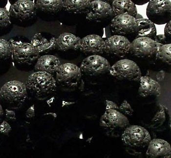 16 Inch Strand of 8mm Round Lava Stone Beads