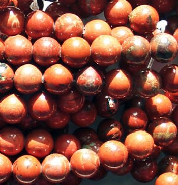 16 inch strand of 8mm Round Red Jasper Beads