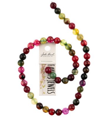 16 inch strand of 8mm Round Watermelon Agate Beads