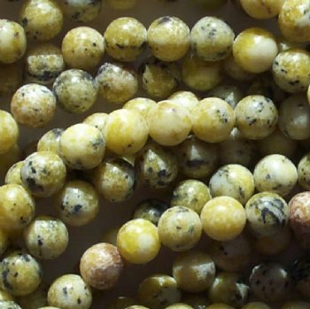 16 inch strand of 8mm Round Yellow Turquoise Beads