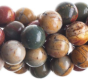 16 inch strand of 8mm Round Picasso Jasper Beads