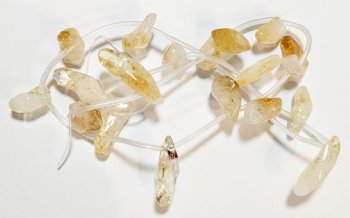 16 inch strand of 10-17mm Dye Yellow Quartz