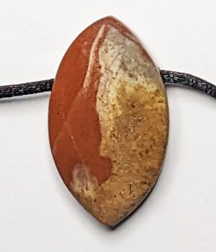 1, 30x20x8mm Red Jasper Marquis Oval Pendant