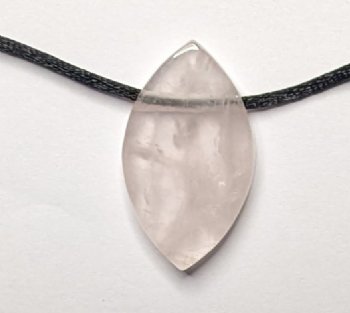 1, 30x20x8mm Rose Quartz Marquis Oval Pendant