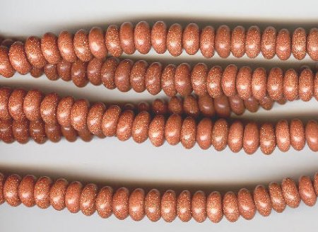 16 inch strand of 4x8mm Gold Stone Rondelles
