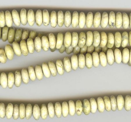 16 inch strand of 4x8mm Yellow Turquoise Rondelles