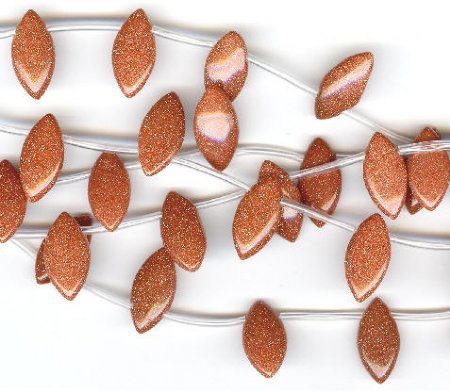 16 inch strand of Goldstone Oval Drops