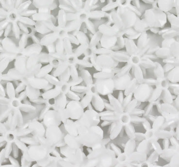 100, 5x12mm Acrylic Opaque White Paddle Wheel Beads
