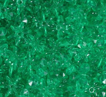 100, 5x12mm Acrylic Transparent Emerald Paddle Wheel Beads