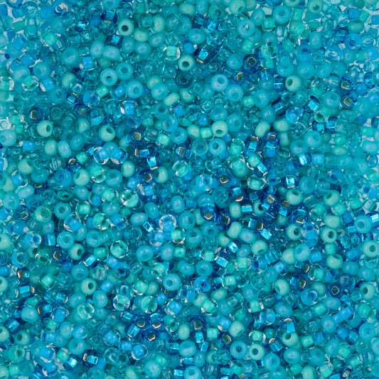 22 Gram Vial of 10/0 Czech Glass Seed Bead Mix - Miami Surf