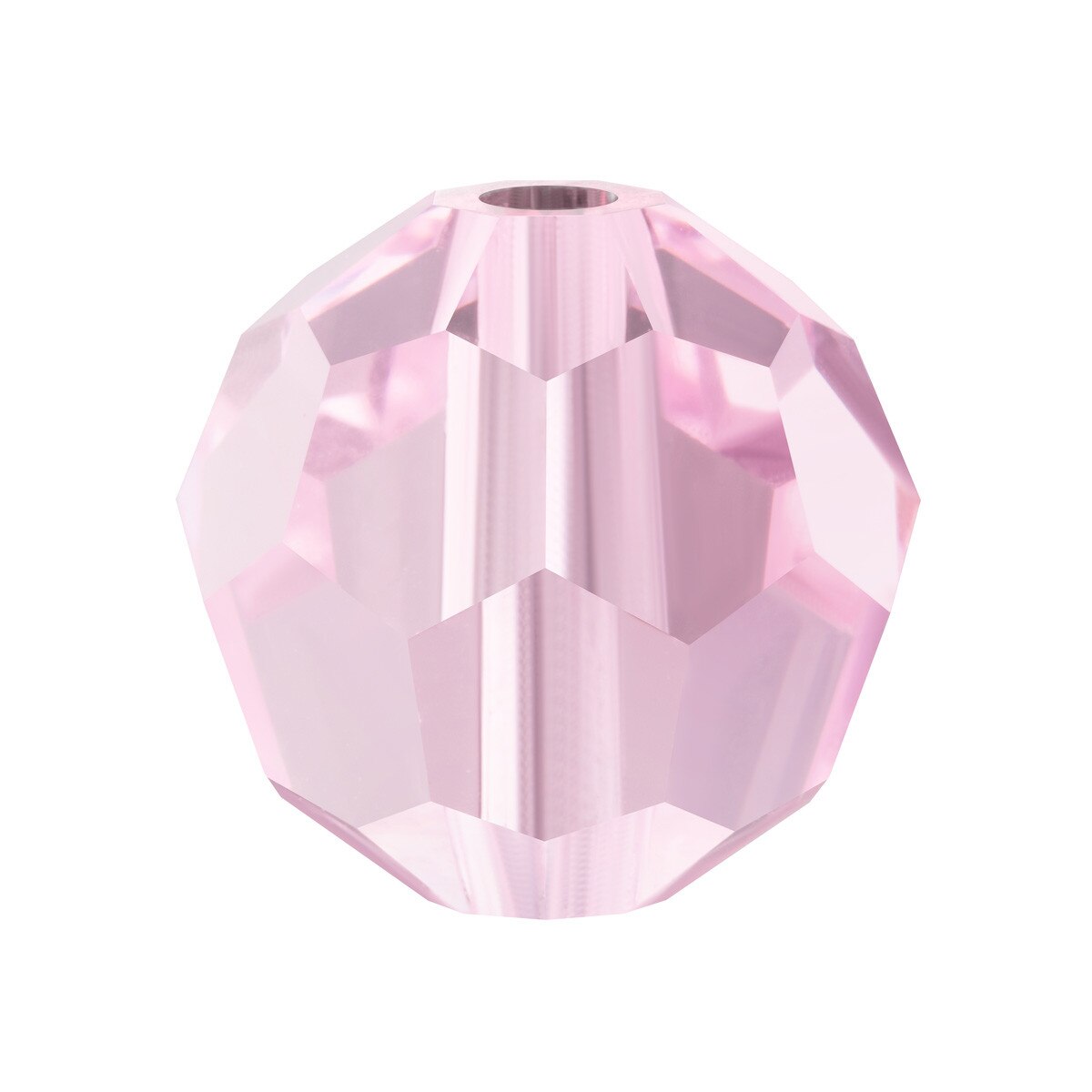 12, 8mm Faceted Round Pink Sapphire Preciosa Crystal Beads
