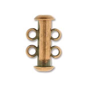 5 sets of 17x10mm Antique Copper 2-Strand Tube Clasps